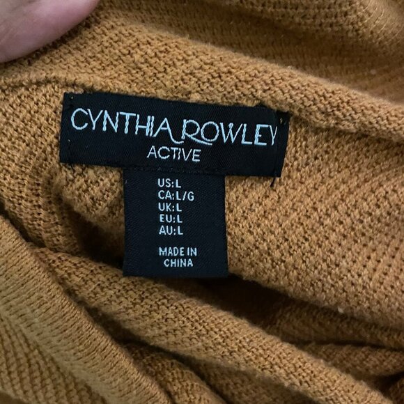 Cynthia Rowley Cotton Active Copper Cowl Neck Waffle Knit Sweater Top - Picture 6 of 8
